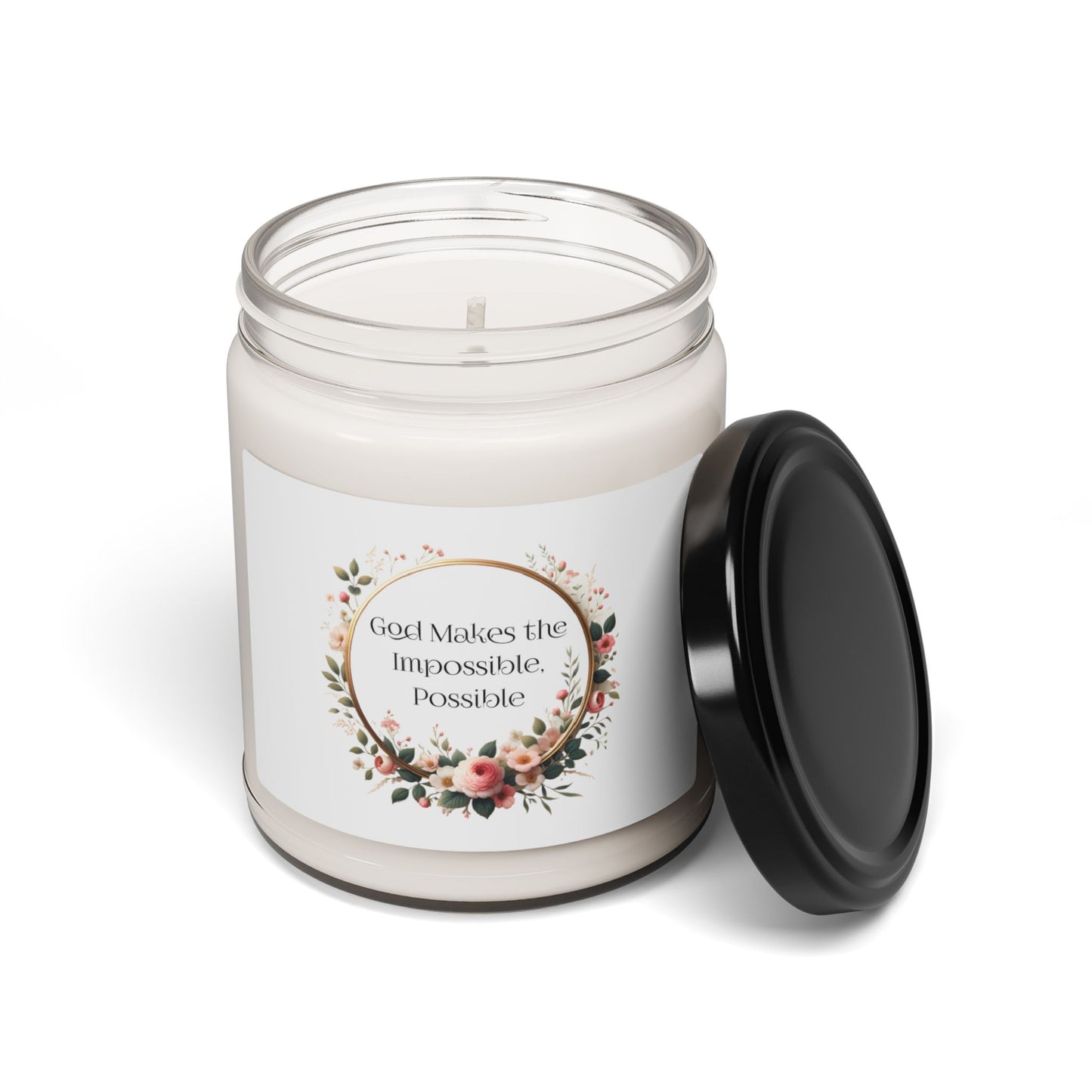 God Makes the Impossible, Possible Scented Soy Candle, 9oz - Joyful Grace