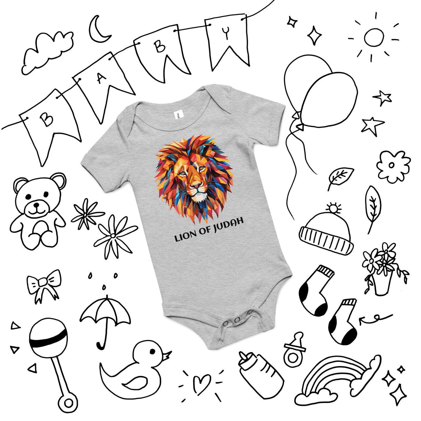 Lion of Judah Baby Short Sleeve Onesie - Joyful Grace