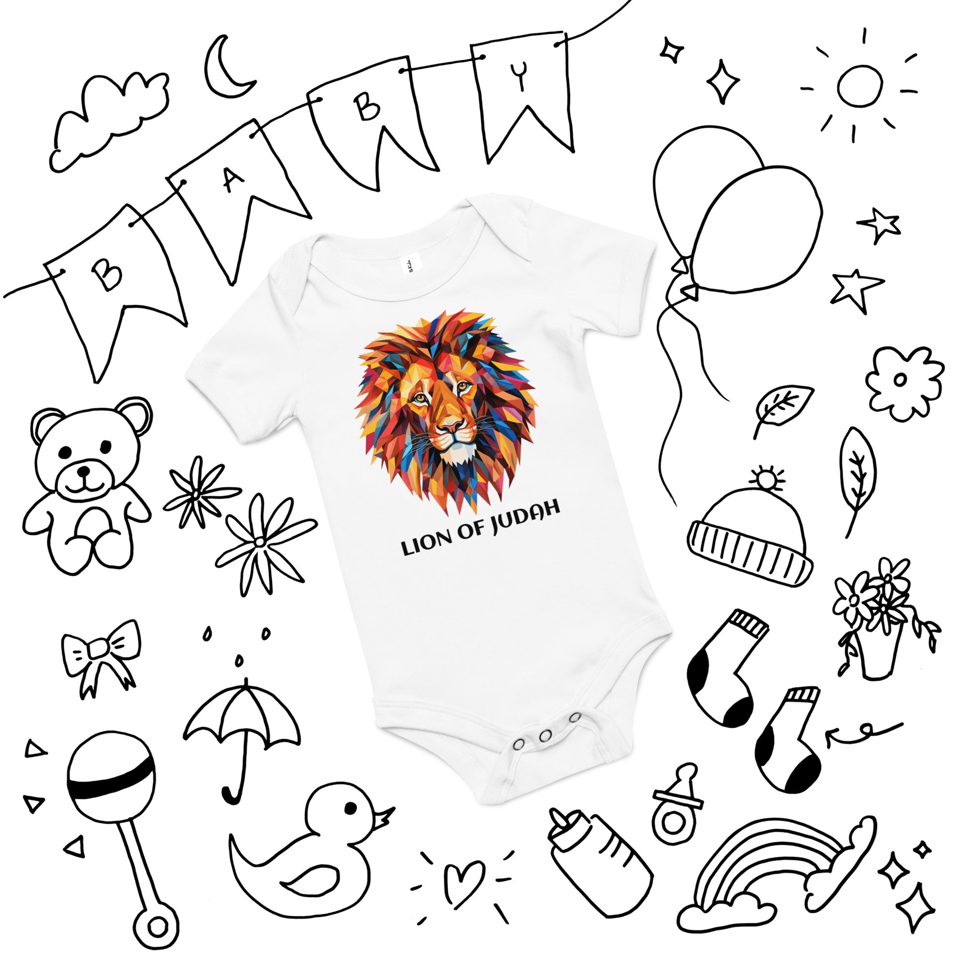 Lion of Judah Baby Short Sleeve Onesie - Joyful Grace