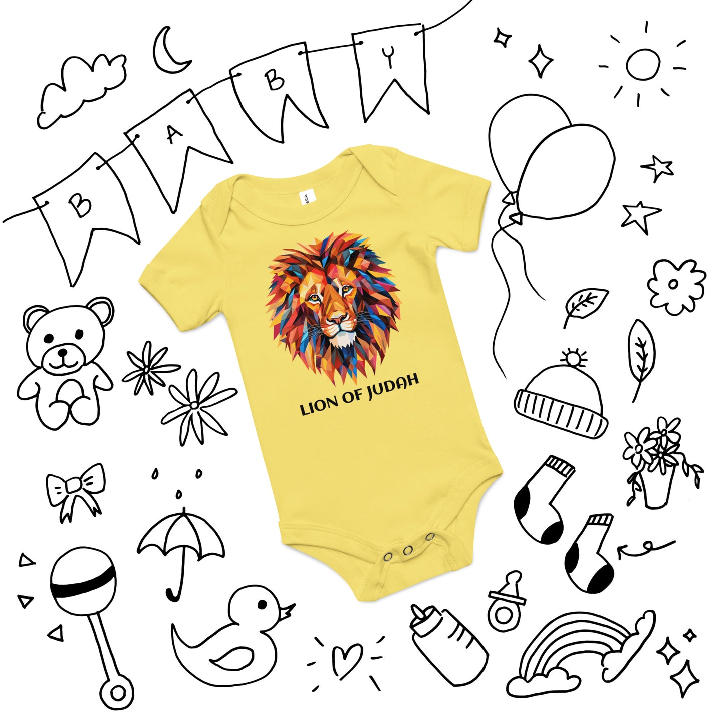 Lion of Judah Baby Short Sleeve Onesie - Joyful Grace